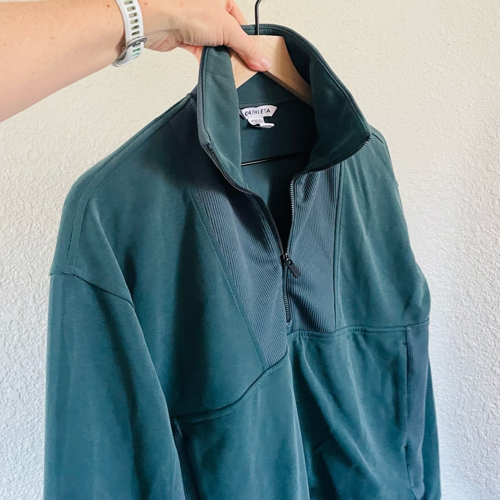Athleta Teal Halfzip Pullover - image 4